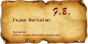 Fejes Bertalan névjegykártya