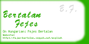 bertalan fejes business card